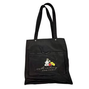Vintage Disney Mickey Mouse Black Nylon Tote Bag Purse